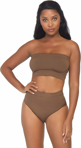 Leg Avenue womens Seamless Opaque Microfiber Strapless Romper