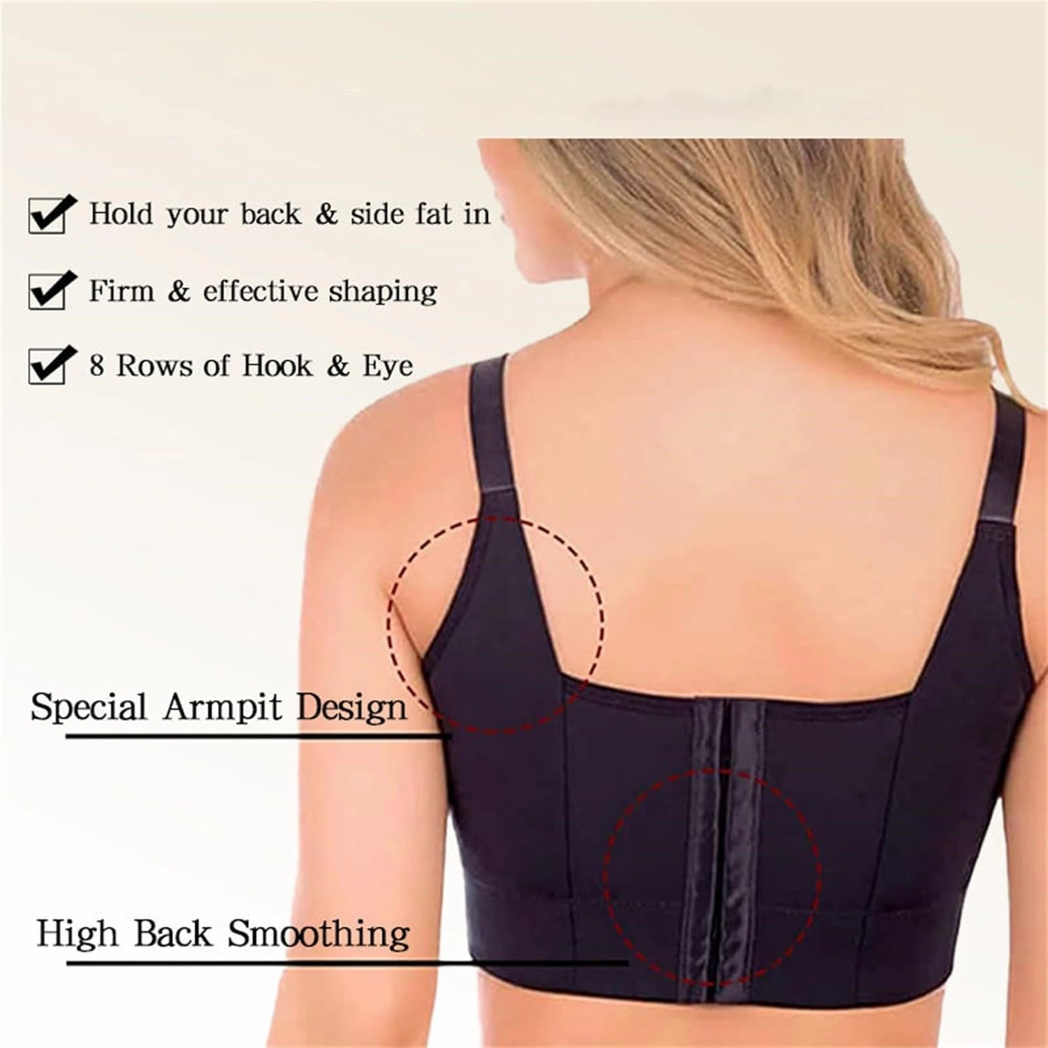 LELEBEAR Shapedly Bra - Shapedly Back Smoothing Push-Up Bras for Women, Deep Cup Underwireless Plus Size Shaped Bra