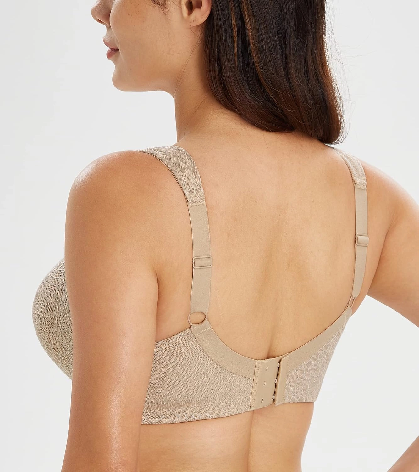 Lemorosy Women's Plus Size Full Coverage Non Padded Wireless Minimizer Bra -Comfort and Double Support
