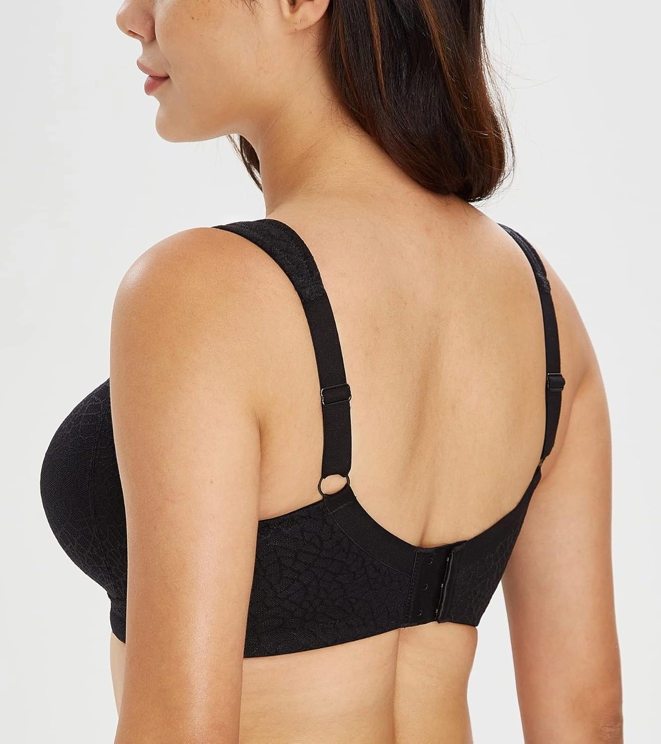 Lemorosy Women's Plus Size Full Coverage Non Padded Wireless Minimizer Bra -Comfort and Double Support