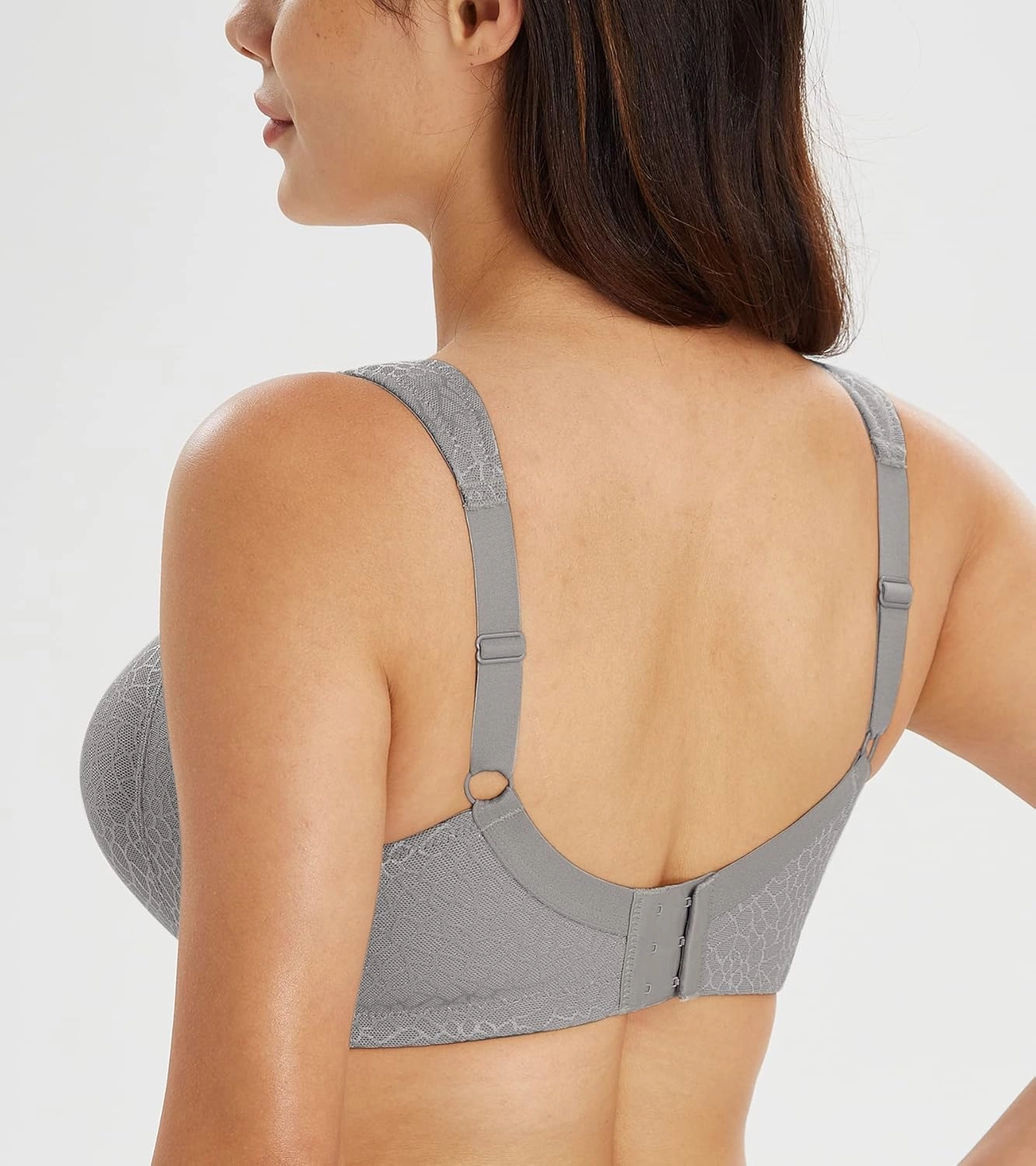Lemorosy Women's Plus Size Full Coverage Non Padded Wireless Minimizer Bra -Comfort and Double Support