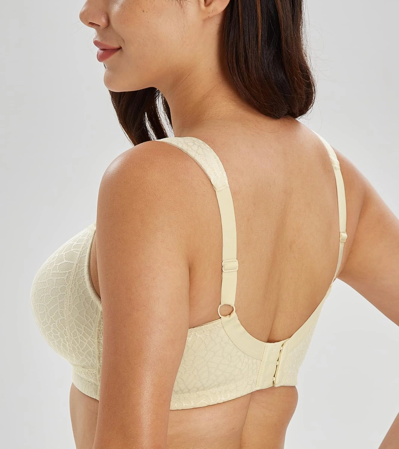 Lemorosy Women's Plus Size Full Coverage Non Padded Wireless Minimizer Bra -Comfort and Double Support