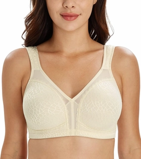 Lemorosy Women's Plus Size Full Coverage Non Padded Wireless Minimizer Bra -Comfort and Double Support