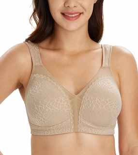 Lemorosy Women's Plus Size Full Coverage Non Padded Wireless Minimizer Bra -Comfort and Double Support
