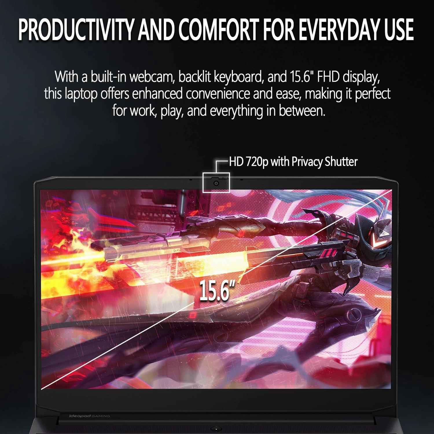 Lenovo 15.6" IdeaPad Gaming 3 Laptop, GeForce RTX 2050, 32GB RAM, 1TB PCIe, 15.6" FHD 144Hz IPS Display, AMD Ryzen 5 5500H, Backlit Keyboard, Ethernet RJ-45, Windows 11 Pro, WOWPC Recovery USB