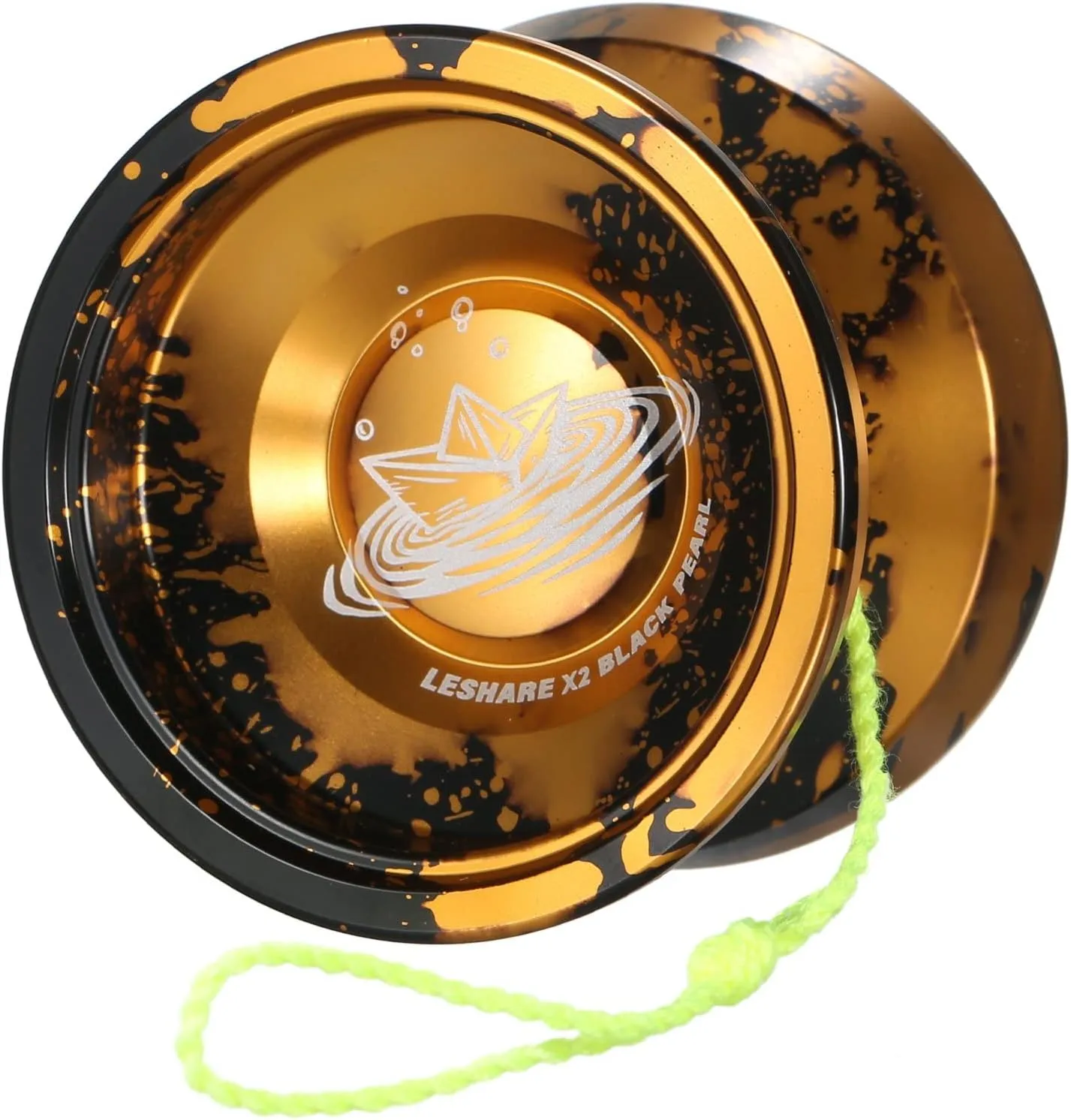LESHARE X2 Dual-Mode Yoyo for Advanced Players & Kids Beginners - Convertible Unresponsive/Responsive Bearings, Gloves, 5 Strings-Black Gold