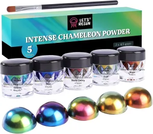 LET'S RESIN Mica Powder,Intense Chameleon Powder, Colorshift Mica Powder for Epoxy Resin Crafts/Tumblers, Chrome Powder Pigment for Chameleon Nail Art/Paints/Soap Making
