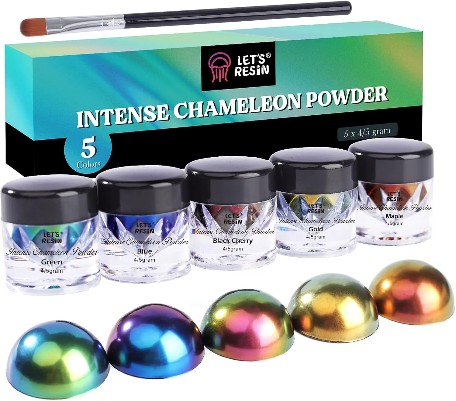 LET'S RESIN Mica Powder,Intense Chameleon Powder, Colorshift Mica Powder for Epoxy Resin Crafts/Tumblers, Chrome Powder Pigment for Chameleon Nail Art/Paints/Soap Making