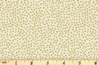 Lewis & Irene Marvelous Metallics Fabric Collection Metallic Gold Spot on Cream MM3.1