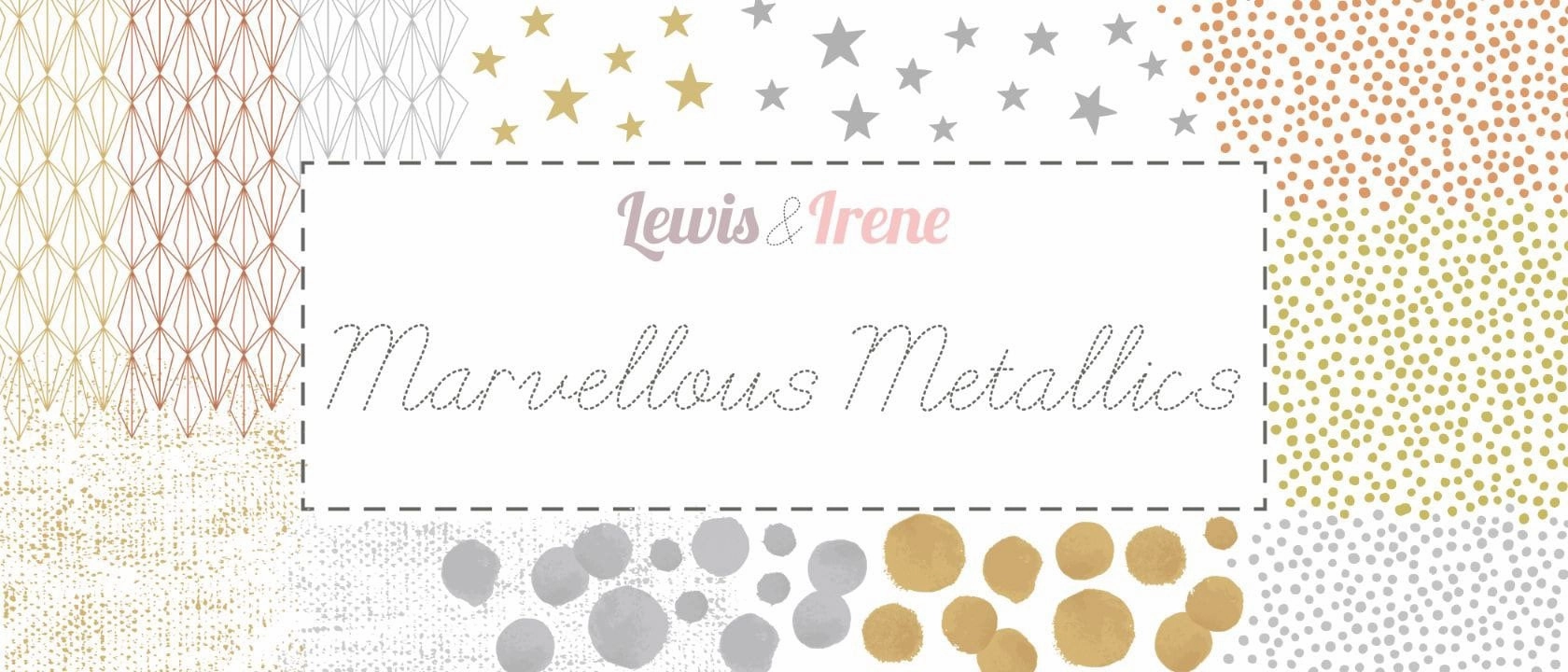 Lewis & Irene Marvelous Metallics Fabric Collection Metallic Silver Spot on Silver MM3.2