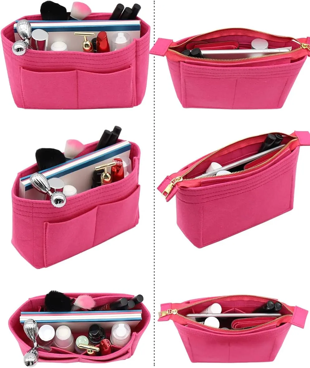 LEXSION Organizer,Bag Organizer,Insert purse organizer with 2 packs in one set fit NeoNoe Noé Series perfectly Rosy
