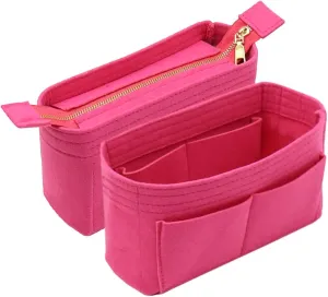 LEXSION Organizer,Bag Organizer,Insert purse organizer with 2 packs in one set fit NeoNoe Noé Series perfectly Rosy