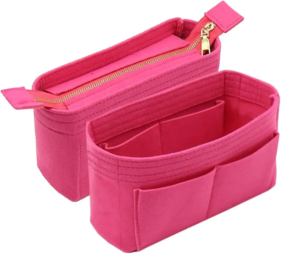 LEXSION Organizer,Bag Organizer,Insert purse organizer with 2 packs in one set fit NeoNoe Noé Series perfectly Rosy