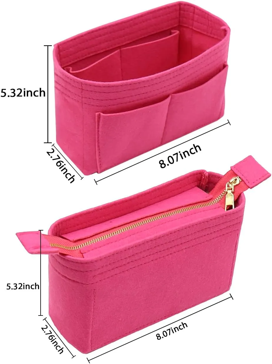 LEXSION Organizer,Bag Organizer,Insert purse organizer with 2 packs in one set fit NeoNoe Noé Series perfectly Rosy