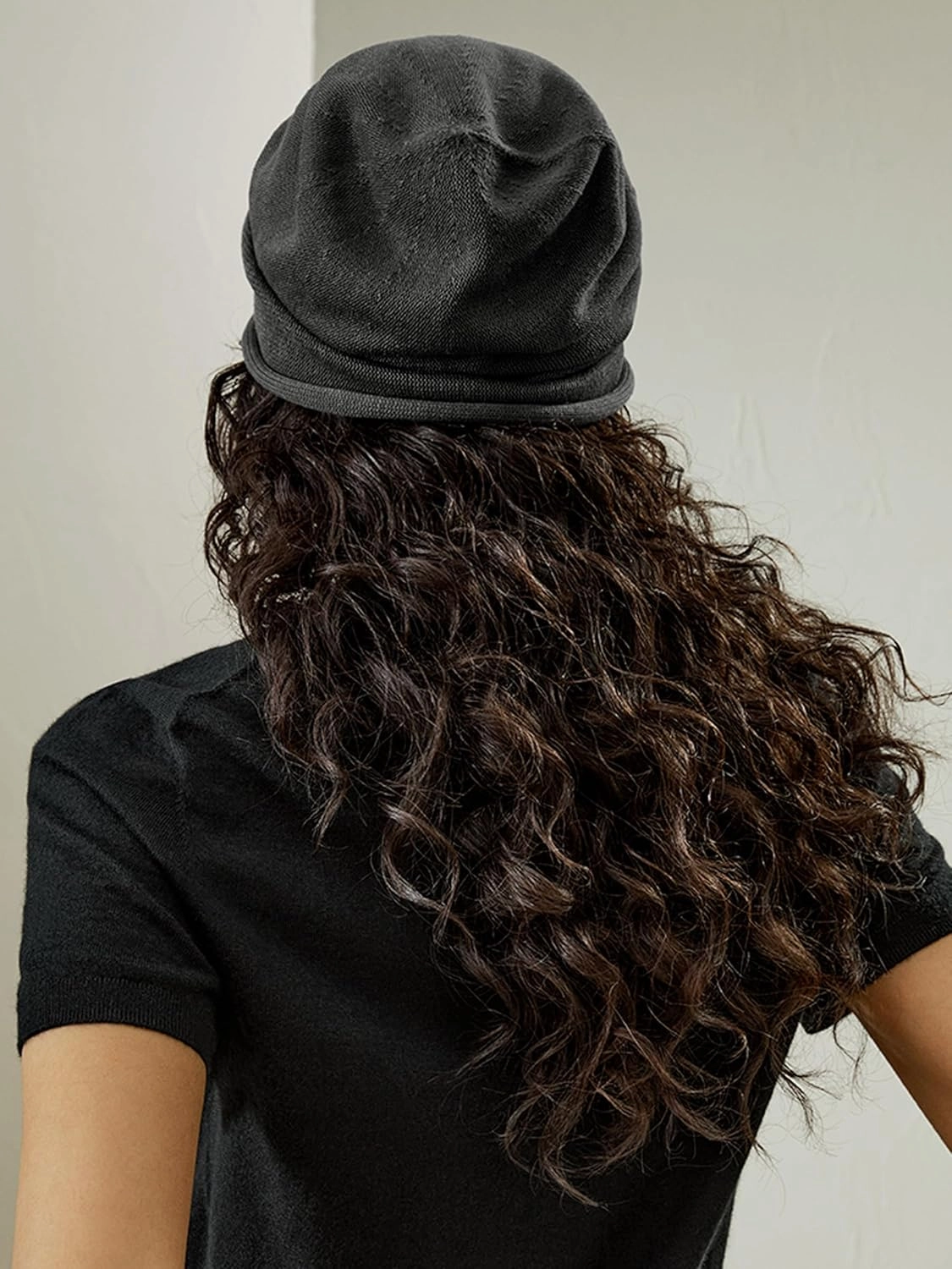 LilySilk Silk Knitted Slouchy Beanie Breathable Curly Hair Thin Women Men Stretch Skull Cap Slap Soft Comfortable