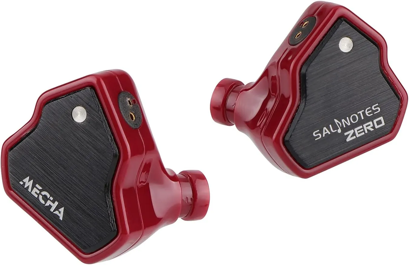 Linsoul 7Hz Salnotes Zero HiFi 10mm Dynamic Driver in-Ear Earphone IEM with Metal Composite Diaphragm Stainless Steel Faceplate Detachable 2Pin OFC Cable (Red, Without Mic)