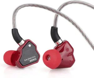 Linsoul 7Hz Salnotes Zero HiFi 10mm Dynamic Driver in-Ear Earphone IEM with Metal Composite Diaphragm Stainless Steel Faceplate Detachable 2Pin OFC Cable (Red, Without Mic)