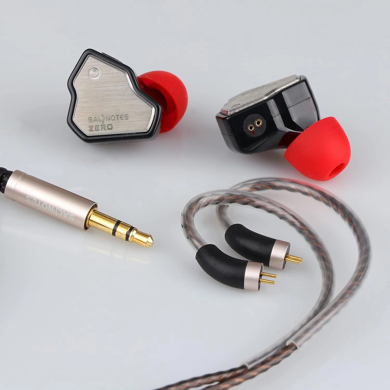 Linsoul 7Hz Salnotes Zero HiFi 10mm Dynamic Driver in-Ear Earphone IEM with Metal Composite Diaphragm Stainless Steel Faceplate Detachable 2Pin OFC Cable (Black, Without Mic)
