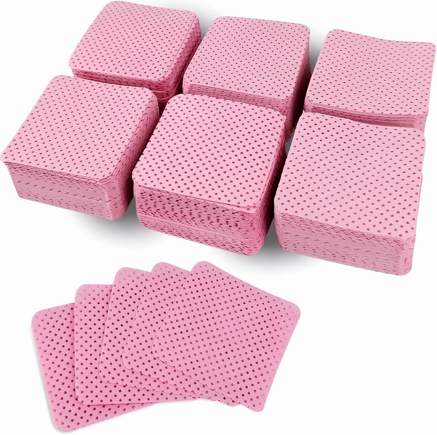 Lint Free Nail Polish Remover Pads – 50 Pink Non‑Woven Absorbent Nail Wipes for Gel & Acrylic – Lint‑Free Nail Prep Cloths for Polish, Lash & Glue Cleaning (Pink)
