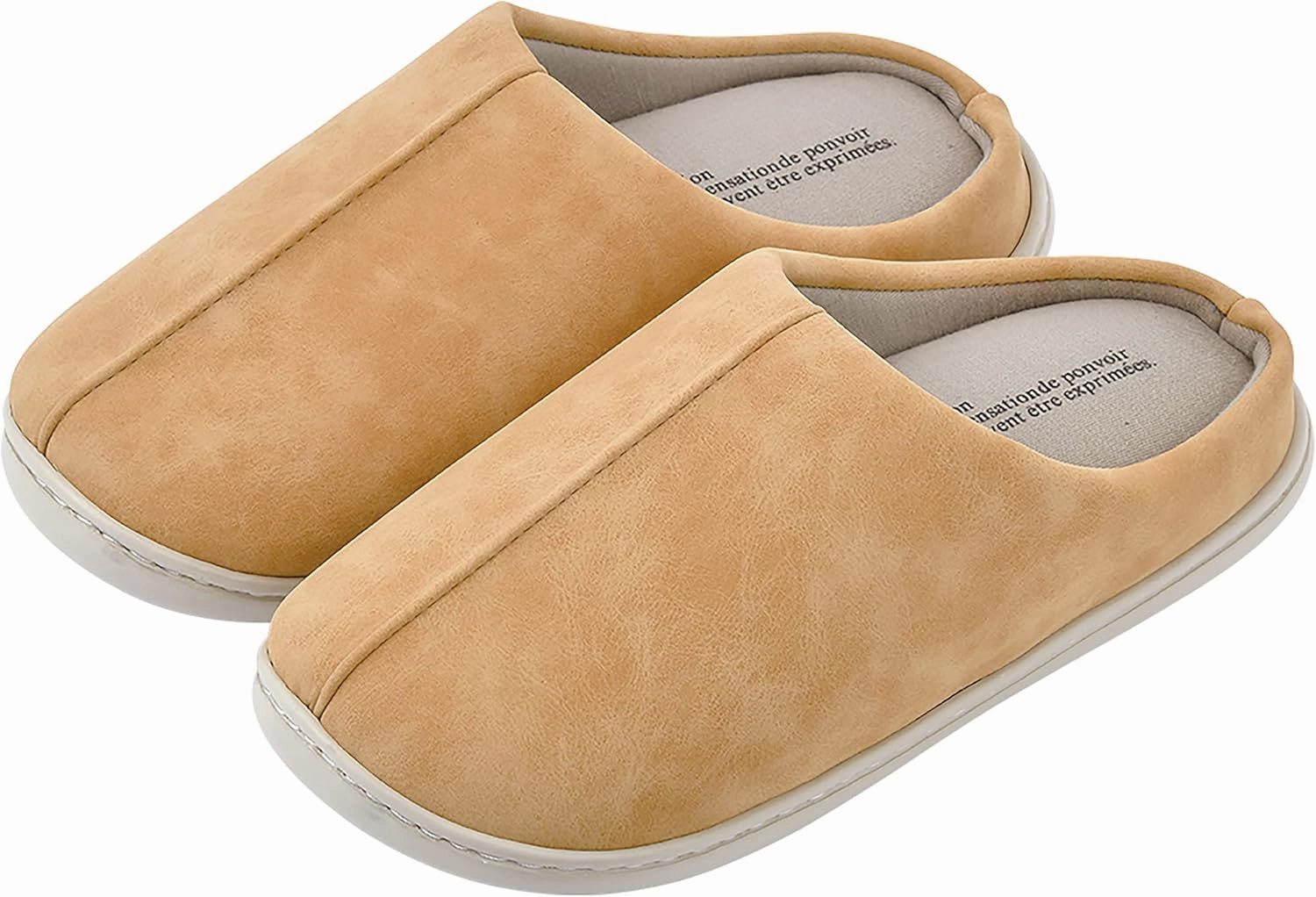 LIV HEART Women's Room Shoes Slippers, Biege, Lサイズ