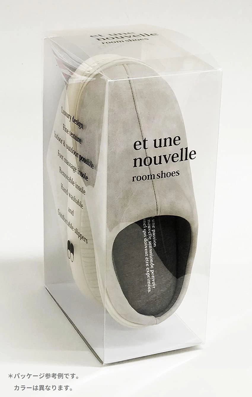 LIV HEART Women's Room Shoes Slippers, Biege, Lサイズ