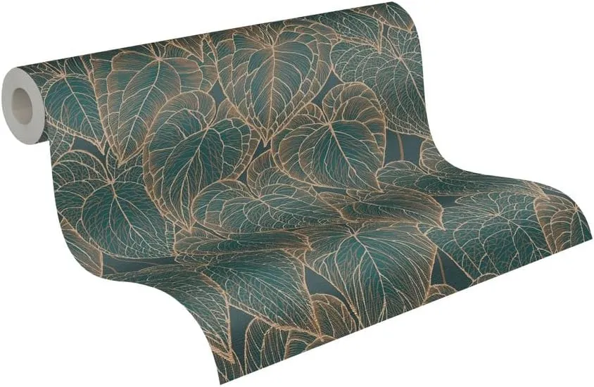 Livingwalls Daniel Hechter 781281 Designer Wallpaper - Durable Non-Woven Wallpaper in Floral Look - 10.05 m x 0.53 m - Brown, Green, Gold, Metallic - Made in Germany