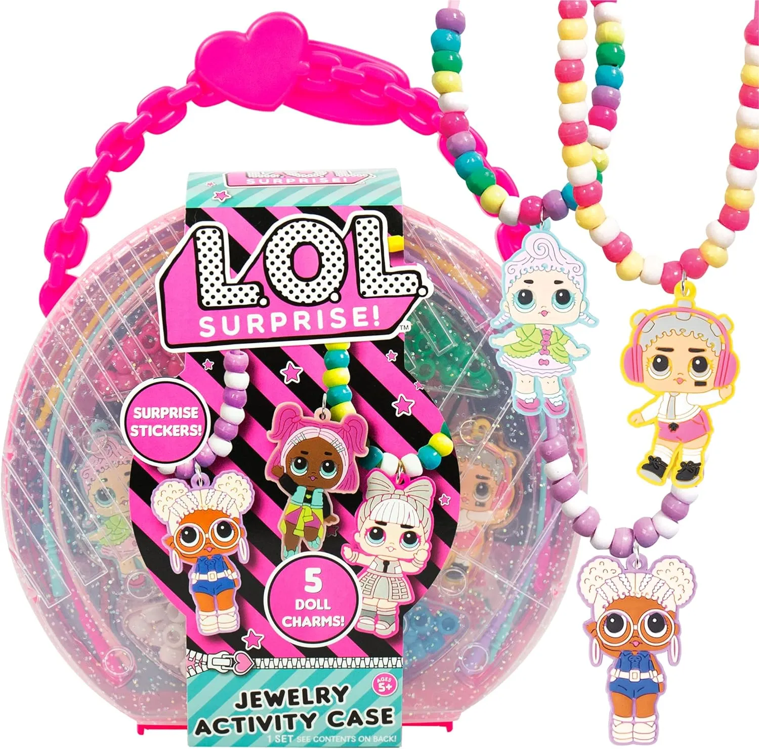 L.O.L. Surprise! Jewelry Activity Case, Create Custom Jewelry with 100  Beads & Charms, DIY Kit for Kids Ages 6 
