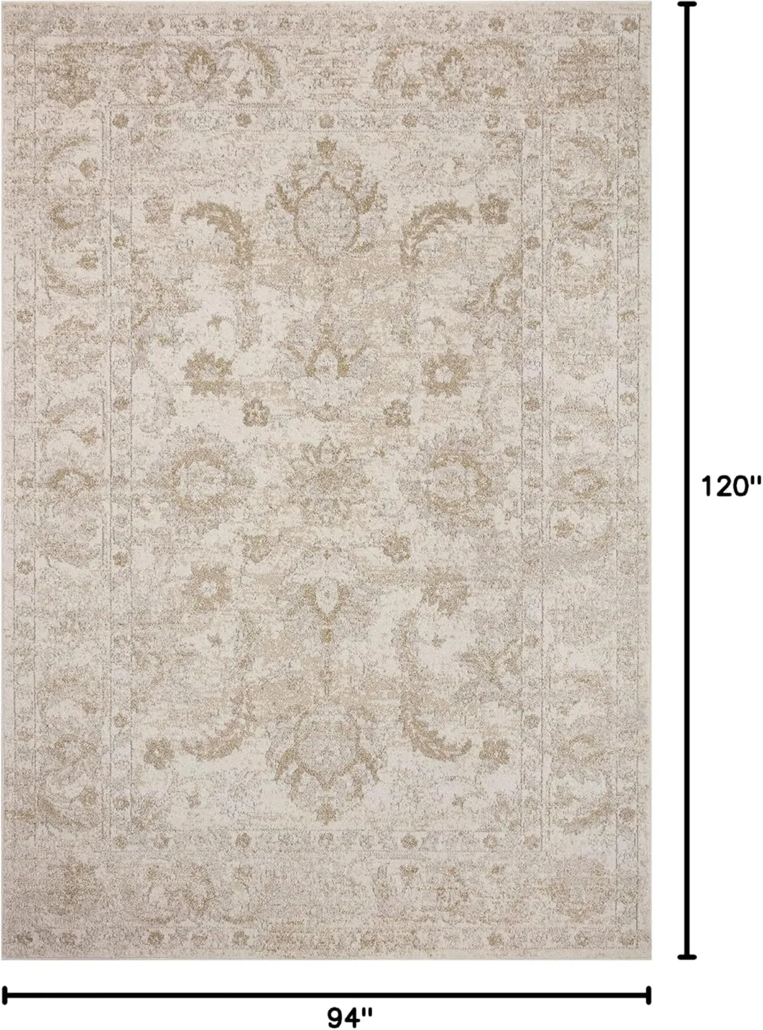 Loloi II Odette Collection ODT-03 Ivory/Beige 7'-10" x 10' Area Rug