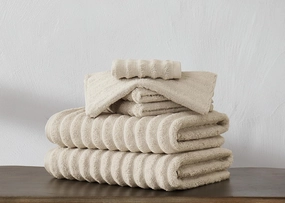 London Fog Zero Twist Beige 6 Piece Towel Set
