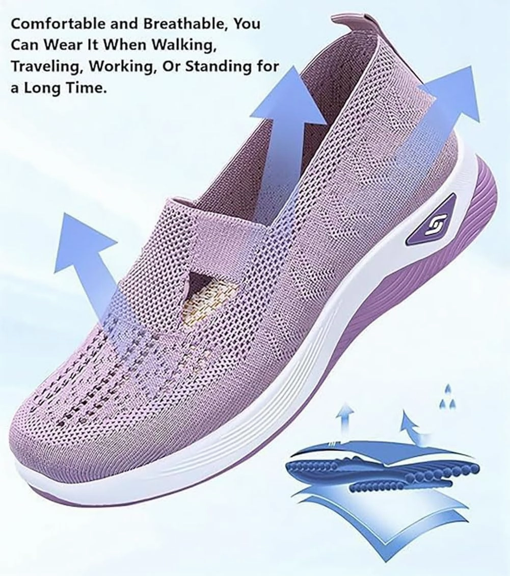 LOSD Orthowalkway Womens Shoes, Women's Woven Orthopedic Breathable Soft Shoes Arch Support, Zapatos Ortopédicos para Mujer