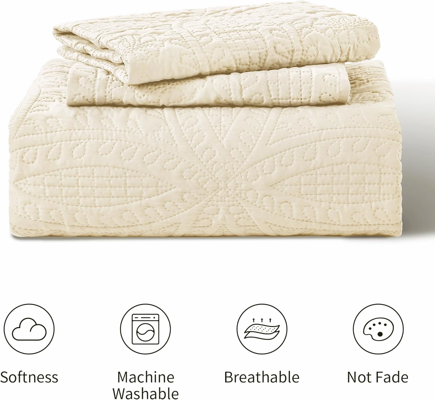 Love's cabin Quilts for Queen Bed Beige Bedspreads Bedding Set - Summer Quilt Lightweight Microfiber Bedspread - Coin Pattern Bedding Coverlet for All Season - 3 Piece (1 Quilt, 2 Pillow Shams)