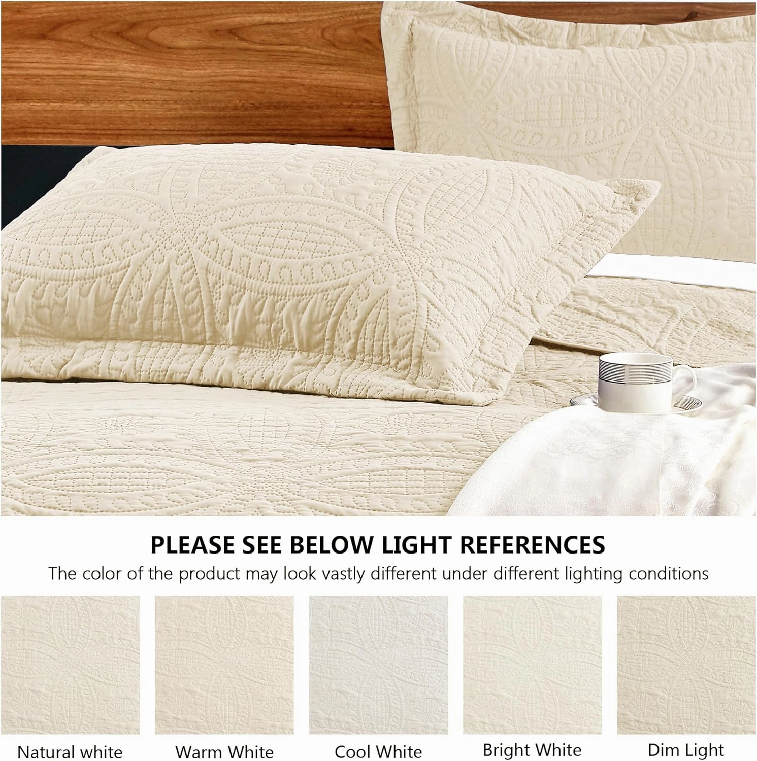 Love's cabin Quilts for Queen Bed Beige Bedspreads Bedding Set - Summer Quilt Lightweight Microfiber Bedspread - Coin Pattern Bedding Coverlet for All Season - 3 Piece (1 Quilt, 2 Pillow Shams)