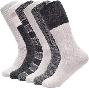 Lucky Brand Women's 6-Pack Exceptionally Soft Boot Style Socks, Dark Grey/Beige/Multi, Size 5-10, Calf-Length, Waffle Knit, Ribbed Cuff