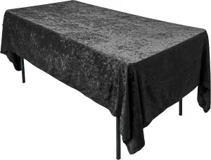 Lush Panne Velvet Tablecloth - 60 x 102 Inch Rectangular Table, Black