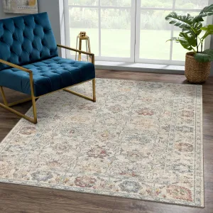 LUXE WEAVERS Vintage Style Floral Area Rug, Beige, 8x10