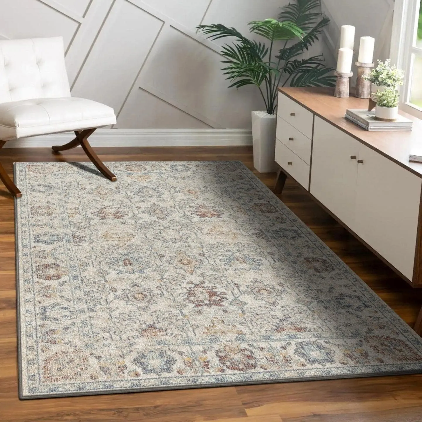 LUXE WEAVERS Vintage Style Floral Area Rug, Beige, 8x10