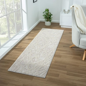 LUXE WEAVERS Jasper Collection 689 Beige 2x7 Modern Abstract Area Rug