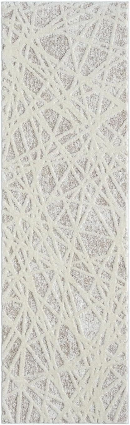 LUXE WEAVERS Jasper Collection 689 Beige 2x7 Modern Abstract Area Rug