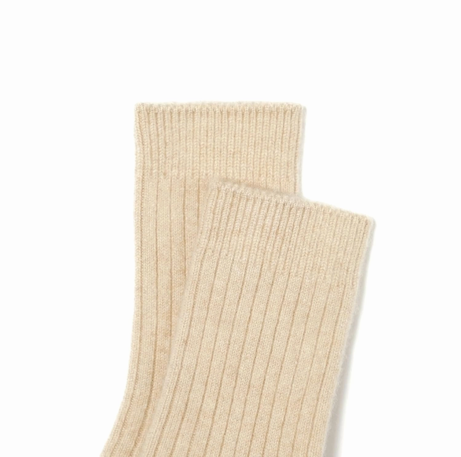Luxurious cashmere socks~100% finest organic natural cashmere socks for men & women ideal Christmas gift/Made in Mongolia (L, Beige)
