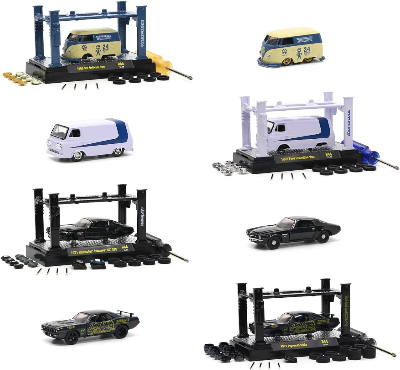 M2 Model Kit 4 Piece Car Set Release 44 Limited Edition to 9400 Pieces Worldwide 1/64 Diecast Model Cars Machine 37000-44