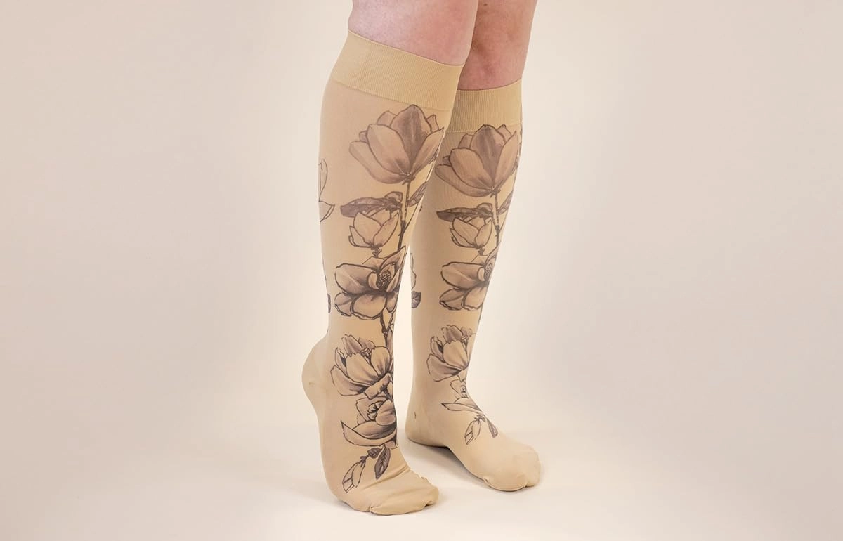 Magnolia Beige Medical Graduated Compression Sock Pair 30-40mmHg