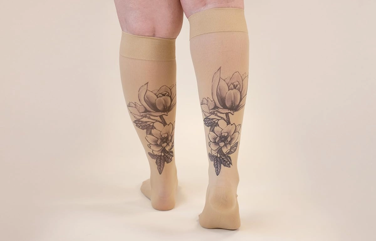 Magnolia Beige Medical Graduated Compression Sock Pair 30-40mmHg