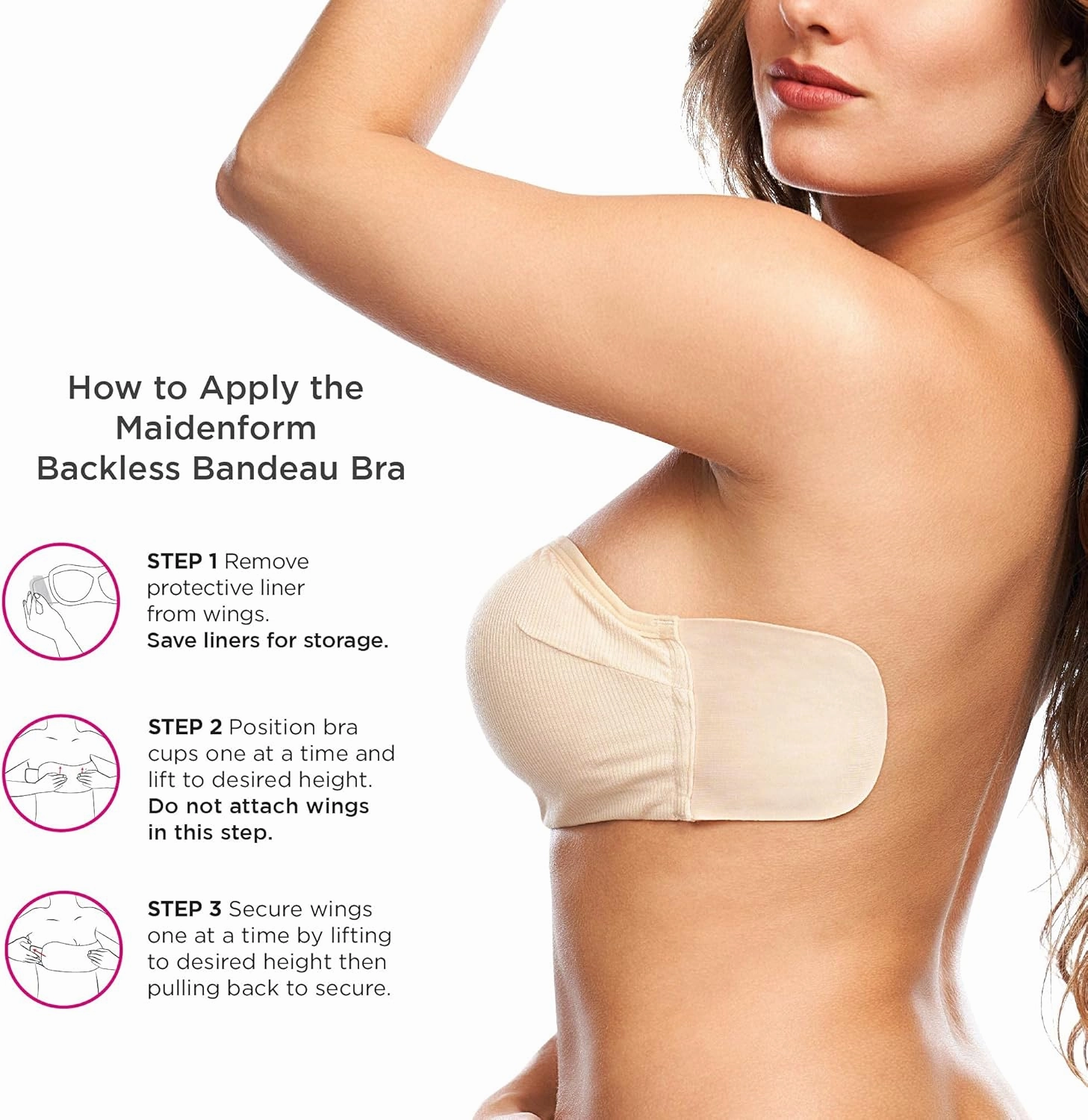 Maidenform Women's Backless Bandeau Wing Bra