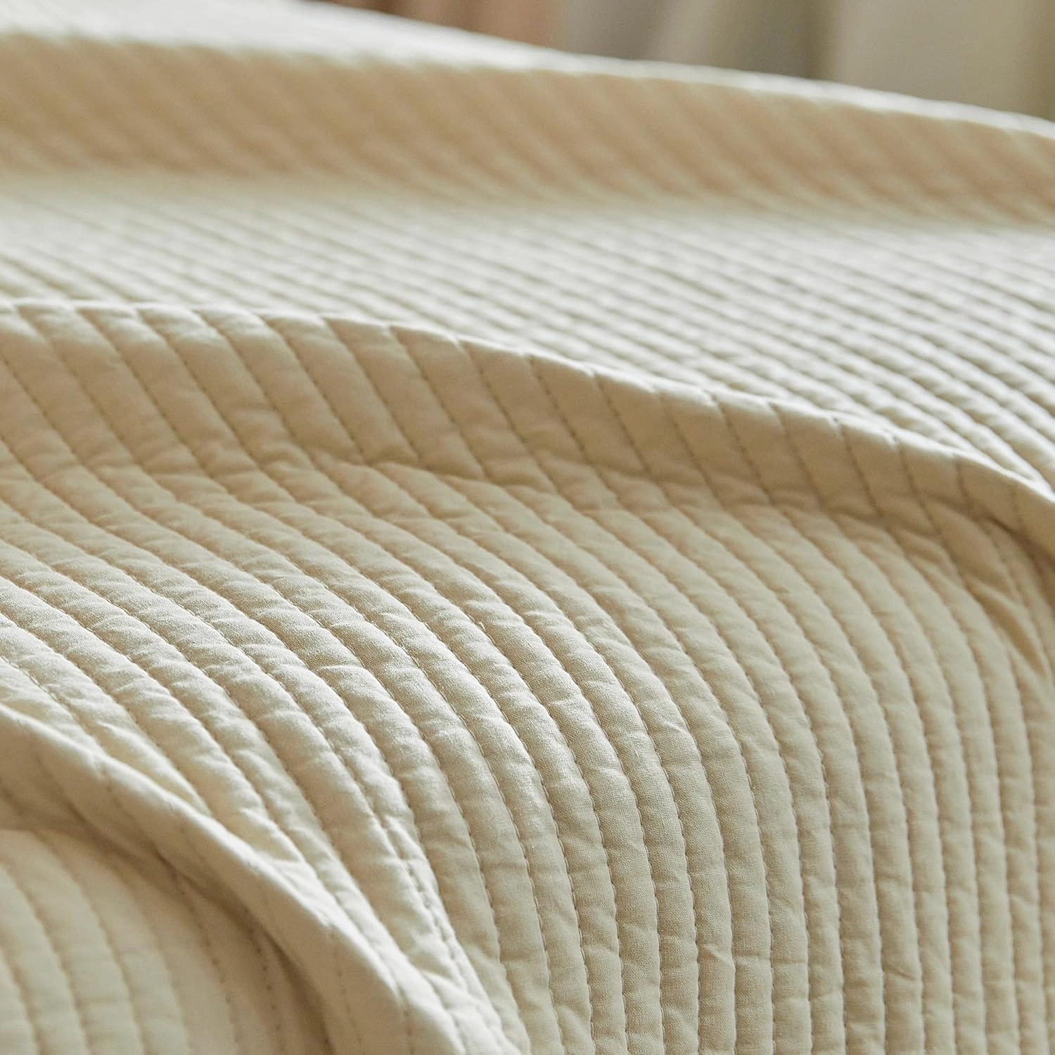 MarCielo 3-Piece 100% Cotton Oversized Bedspread Lightweight Quilt Coverlet Embroidery Farmhouse Bedding Set (TG Khaki Beige, King (118"x106"))