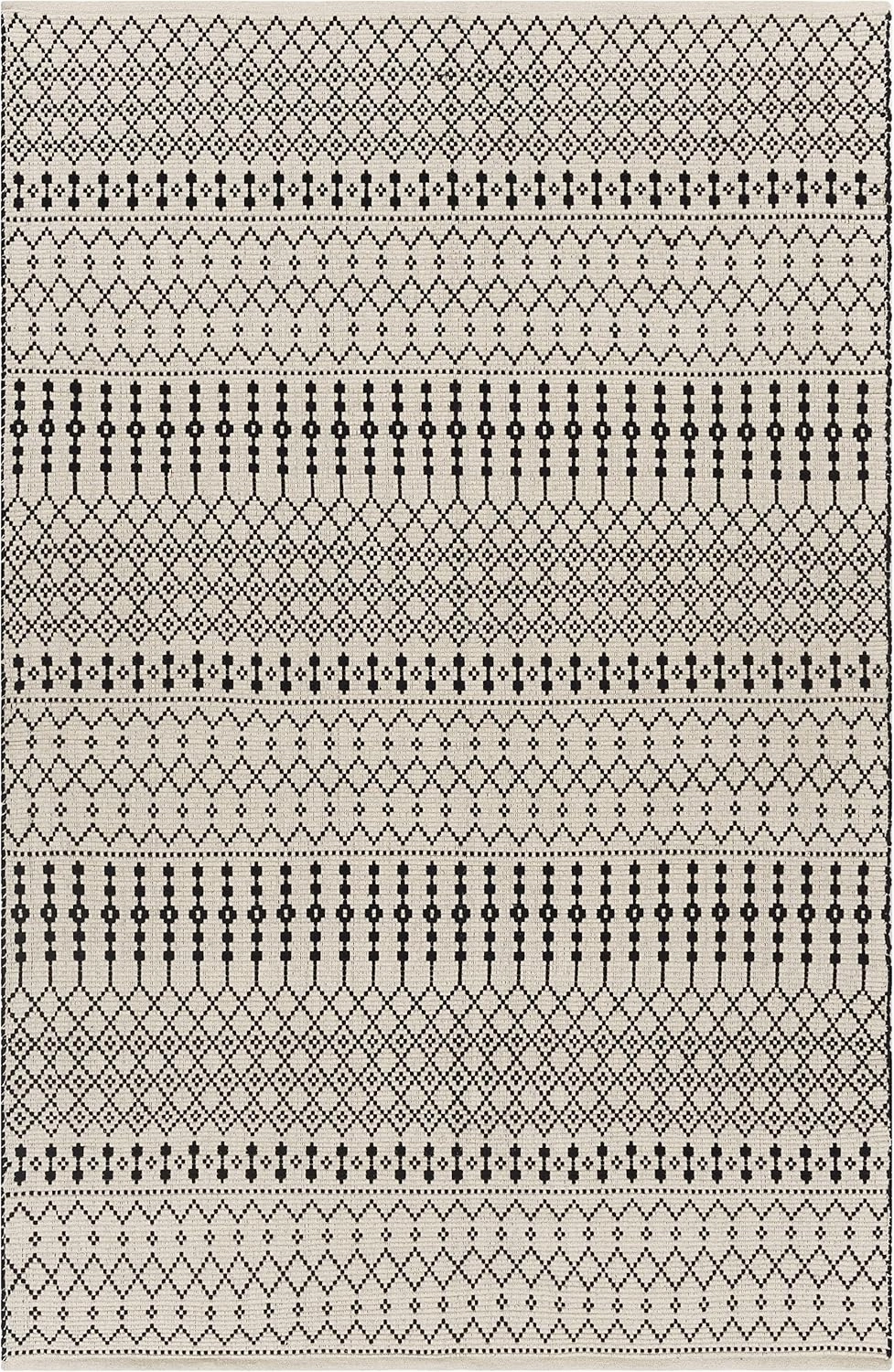 Mark&Day Area Rugs, 2x8 Spring Valley Rustic Charcoal Runner Area Rug, White Black Carpet for Hallway, Kitchen, Bedroom or Living Room (2'6" x 8' Runner)