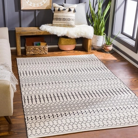 Mark&Day Area Rugs, 2x8 Spring Valley Rustic Charcoal Runner Area Rug, White Black Carpet for Hallway, Kitchen, Bedroom or Living Room (2'6" x 8' Runner)