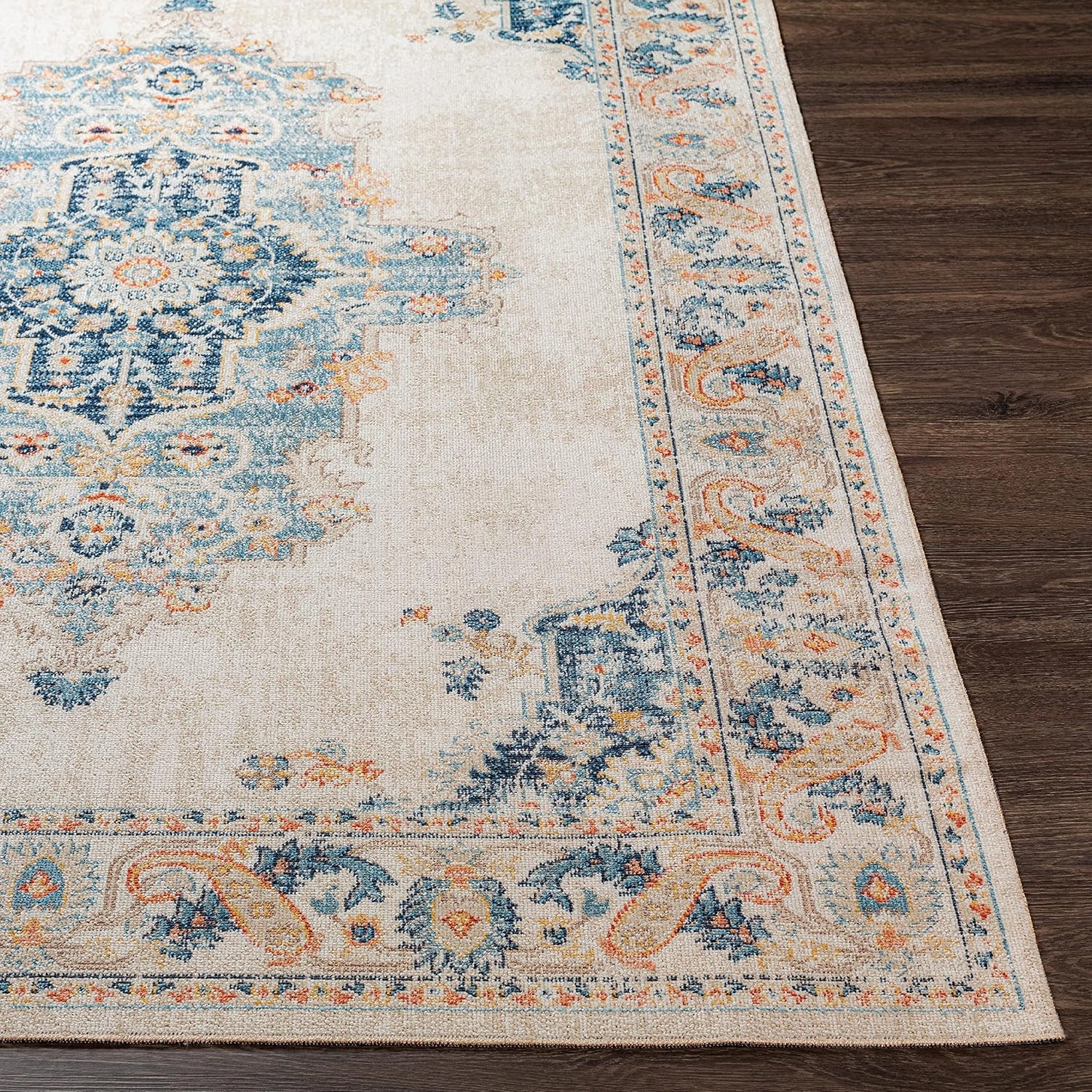 Mark&Day Outdoor Rugs, 5x7 Calumet Global Indoor/Outdoor Beige Area Rug, Non Shedding Beige Carpet for Patio, Porch, Deck, Bedroom, Living Room or Kitchen (5'3" x 7')