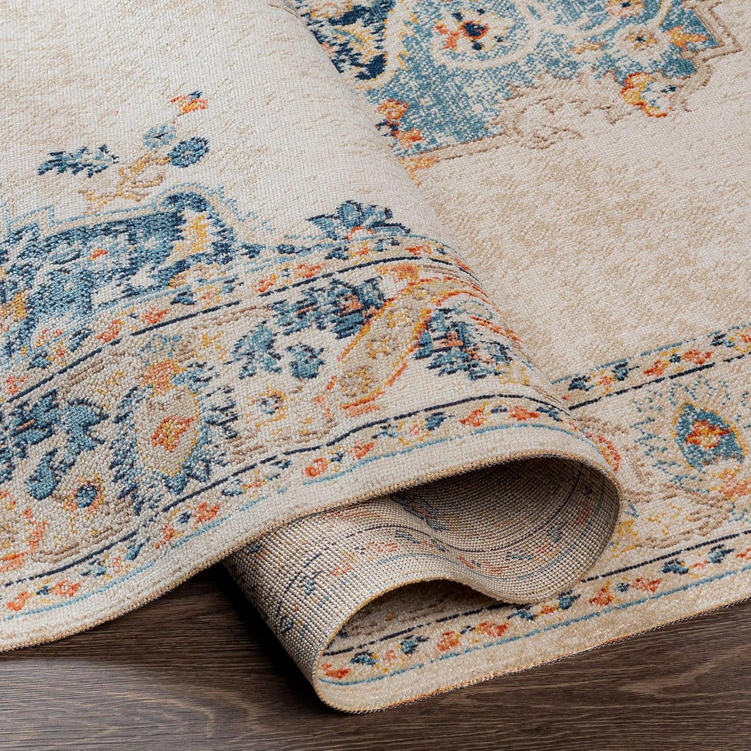 Mark&Day Outdoor Rugs, 5x7 Calumet Global Indoor/Outdoor Beige Area Rug, Non Shedding Beige Carpet for Patio, Porch, Deck, Bedroom, Living Room or Kitchen (5'3" x 7')