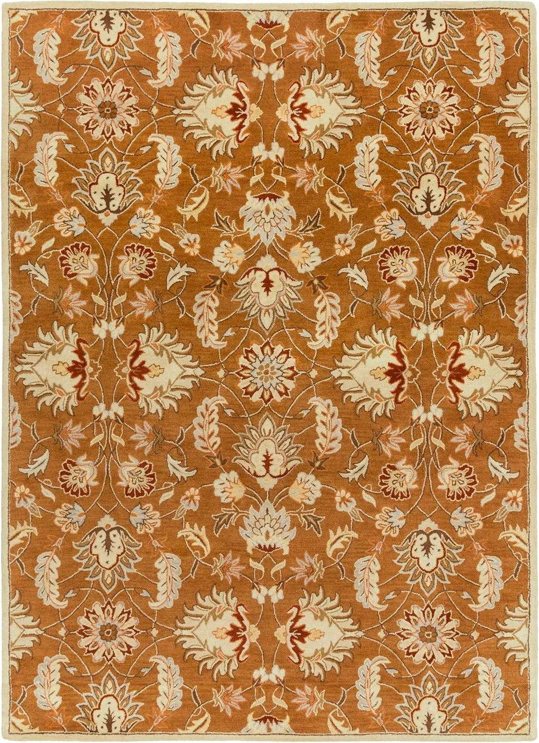 Mark&Day Wool Rugs, 12x15 Hanna Traditional Brown Area Rug, Orange Beige Pink Carpet for Living Room, Bedroom or Kitchen (12' x 15')