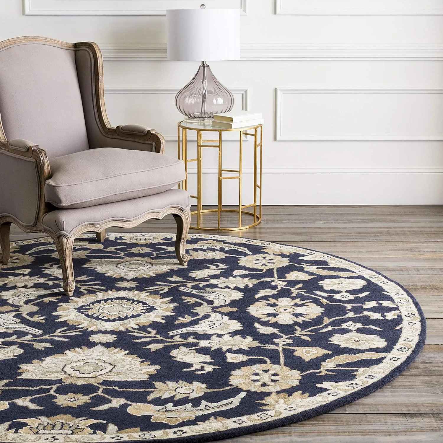 Mark&Day Wool Rugs, 2x3 Caraquet Traditional Ink Area Rug, Black Beige Carpet for Living Room, Bedroom or Kitchen (2' x 3')